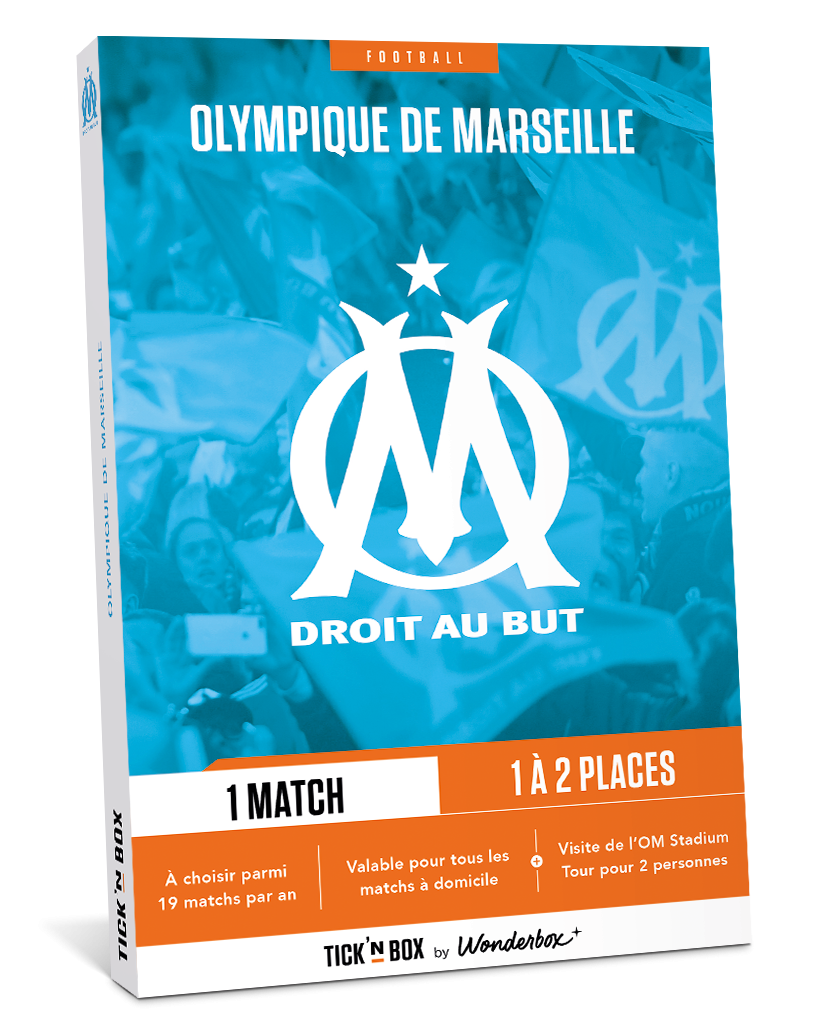 Coffret cadeau match football Olympique de Marseille - Tick'nBox Football