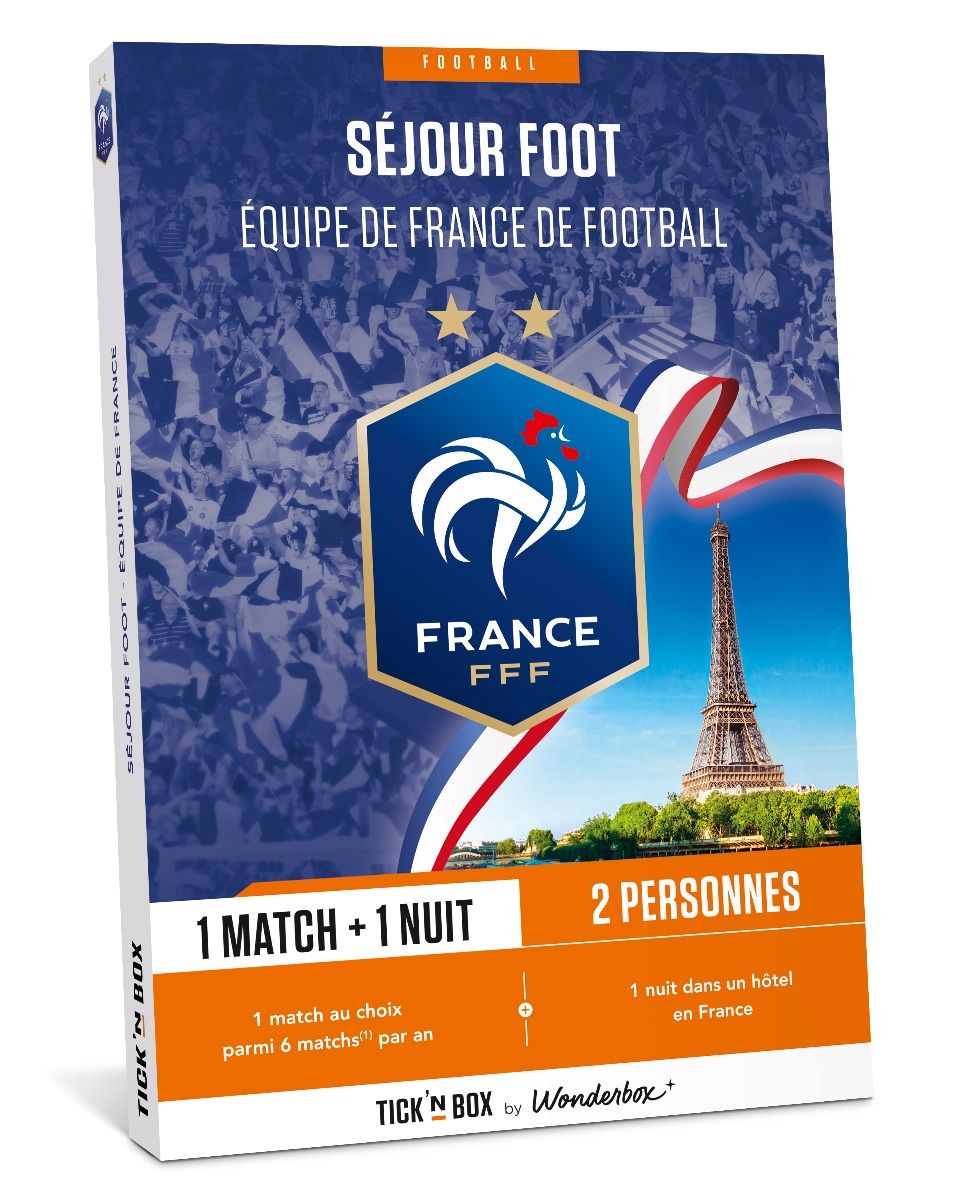 Box cadeau match foot Equipe de France (bleus) Séjour- Tick'nBox